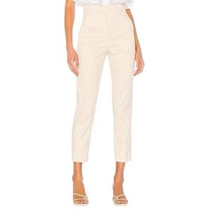 Song Of‎ Style Janie Pant in Beige Check High Rise Tapered Crop Size XS